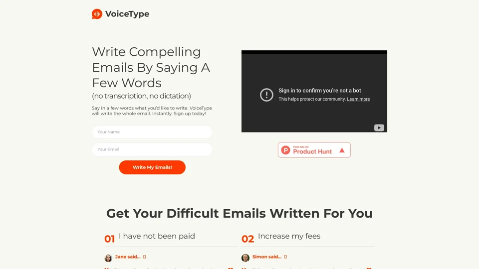 VoiceType - Write Your Entire Email From Short Voice Prompt