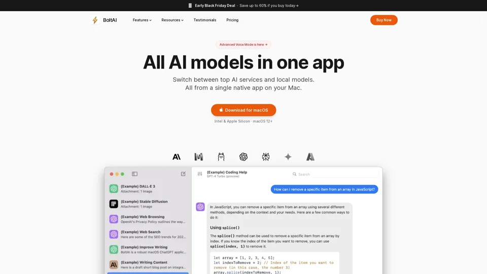 BoltAI • Native, high-performance AI app for Mac