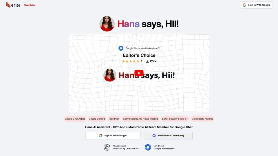 Hana: Your AI-Powered Google Chat Assistant