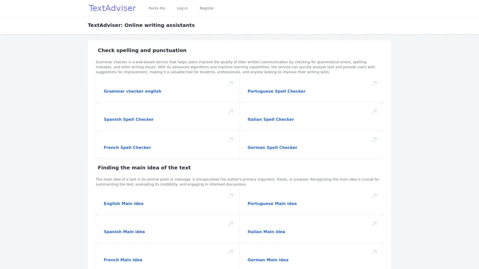 TextAdviser: free online writing assistants