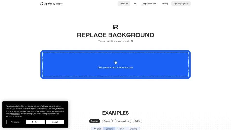 Clipdrop - Replace background
