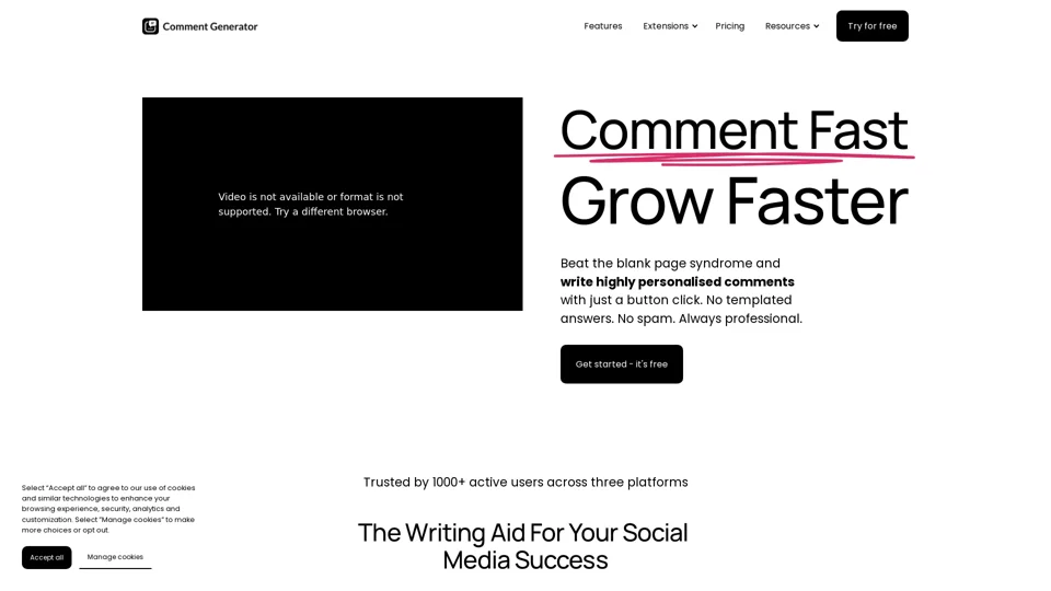 Comment Generator for Instagram, LinkedIn and Threads