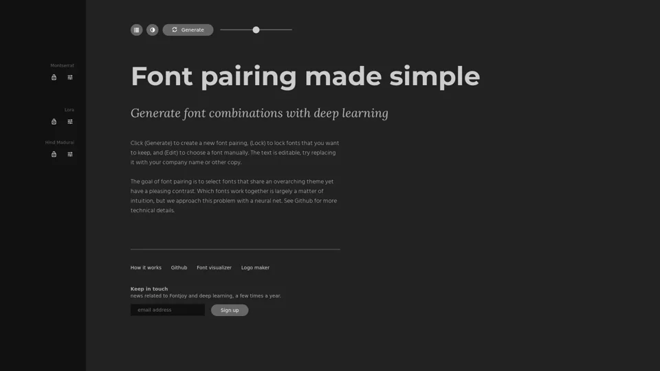 Fontjoy - Generate font pairings in one click