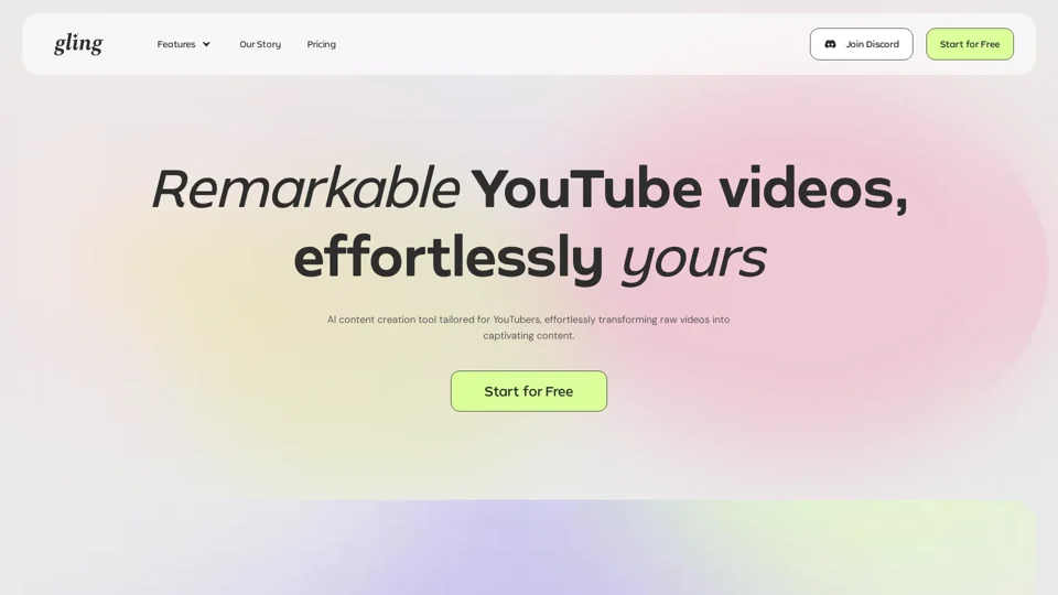 Gling - AI Video Editing Software for YouTube