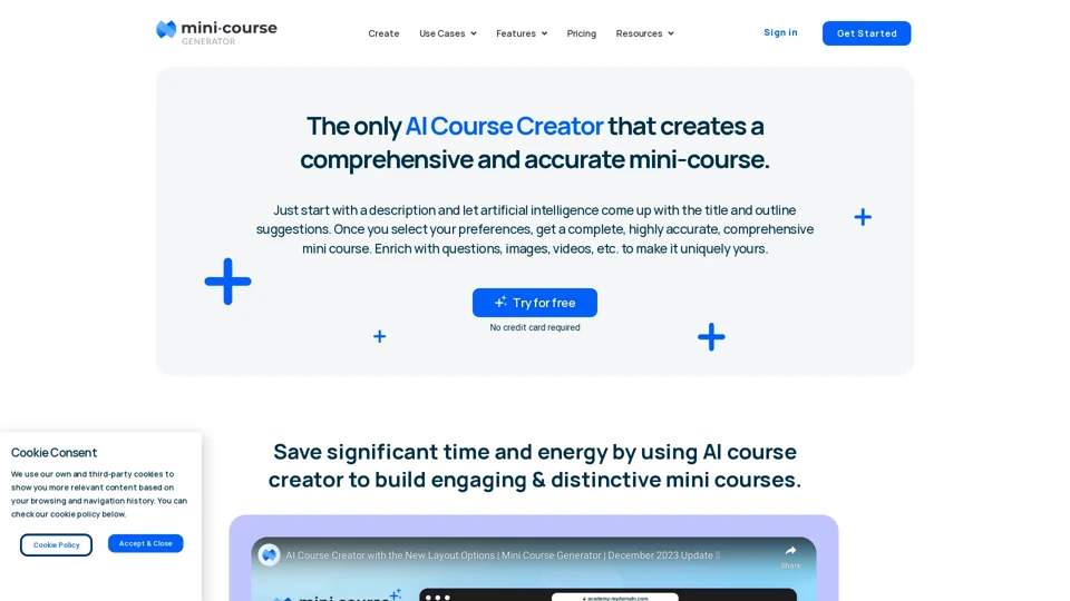 AI Course Creator | AI Assistant of Mini Course Generator