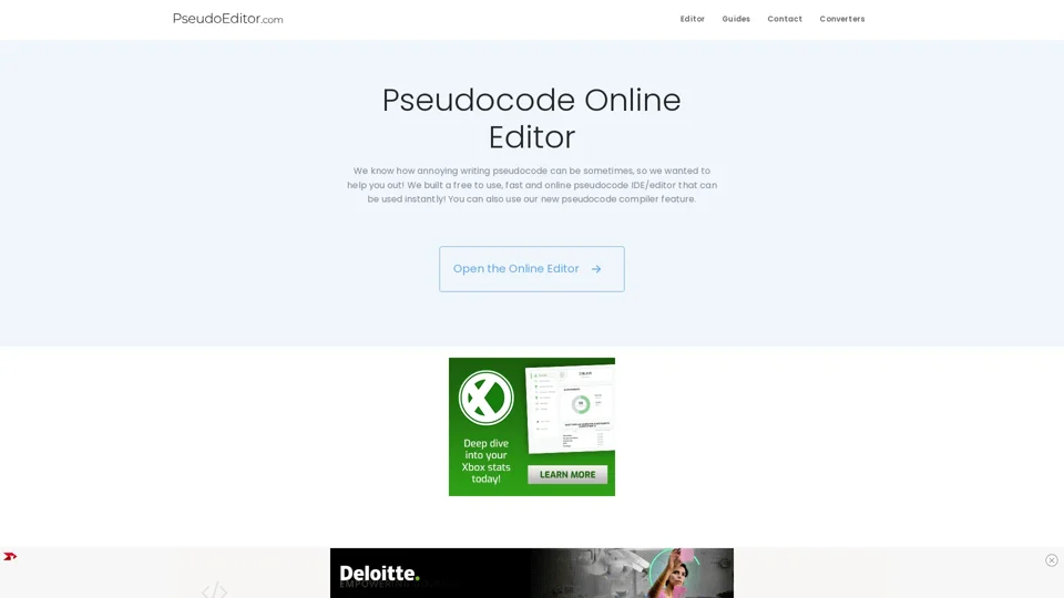 Pseudocode Editor Online - PseudoEditor