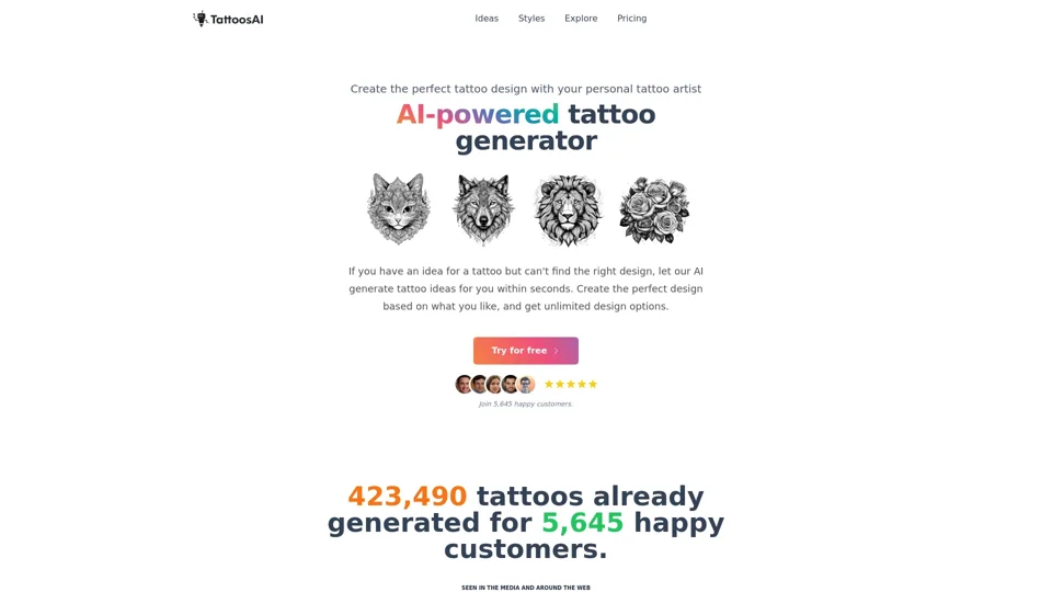 AI-powered Tattoo Generator: Your Personal Tattoo Artist | TattoosAI