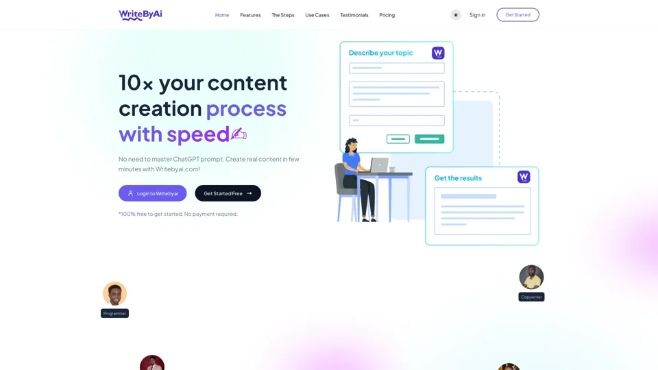 Writebyai.com: AI Content Generator, Code Assistant and Marketing for teams