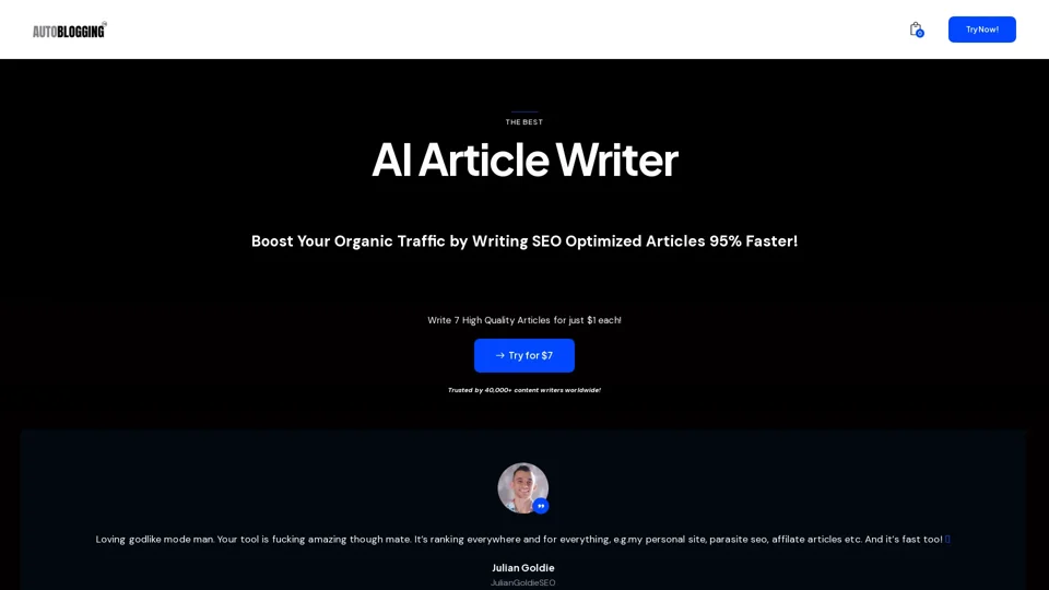 Autoblogging.ai – Generate Articles Optimized To Rank in One-Click!