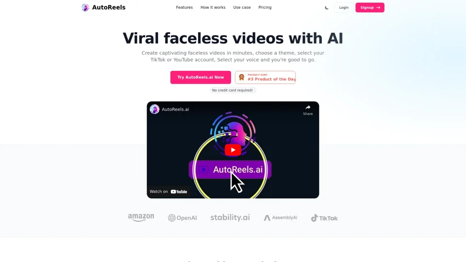 AutoReels: AI Faceless Videos for TikTok, YouTube & More