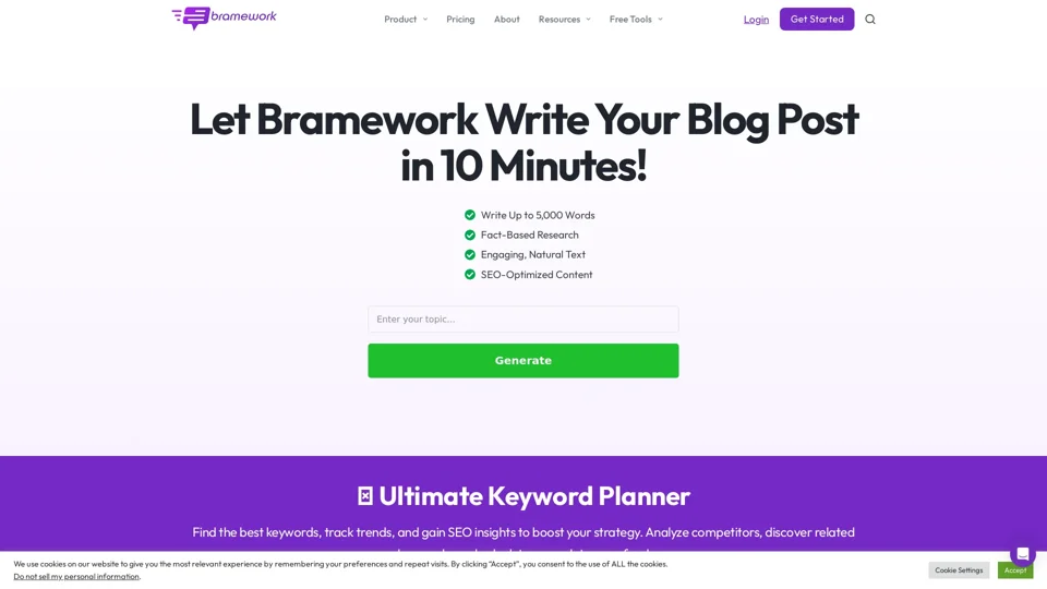 Bramework | AI writer that helps you write blogs 5X faster
