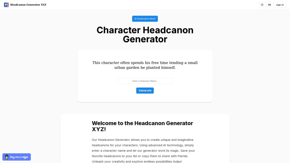 Headcanon Generator - Expand Your Character Lore with AI
