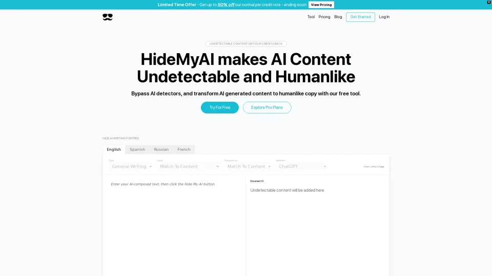 HideMyAl - Make Al Content Undetectable and Humanlike