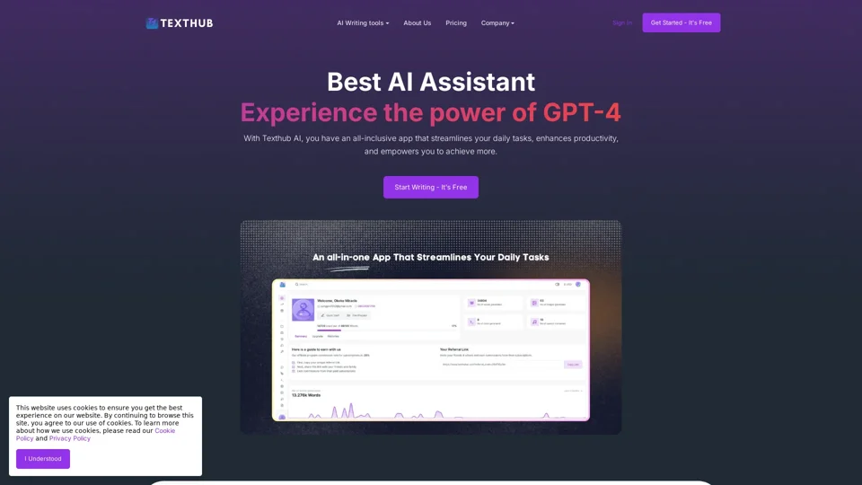 Home “100% FREE - Your Ultimate AI Assistant | Texthub AI