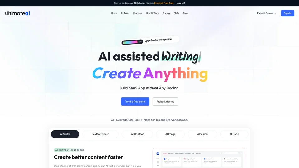 UltimateAI - OpenAI Content Creation WordPress Plugin