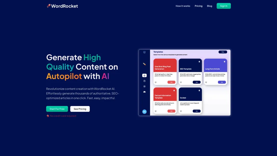 WordRocket AI | High Quality Content On Autopilot