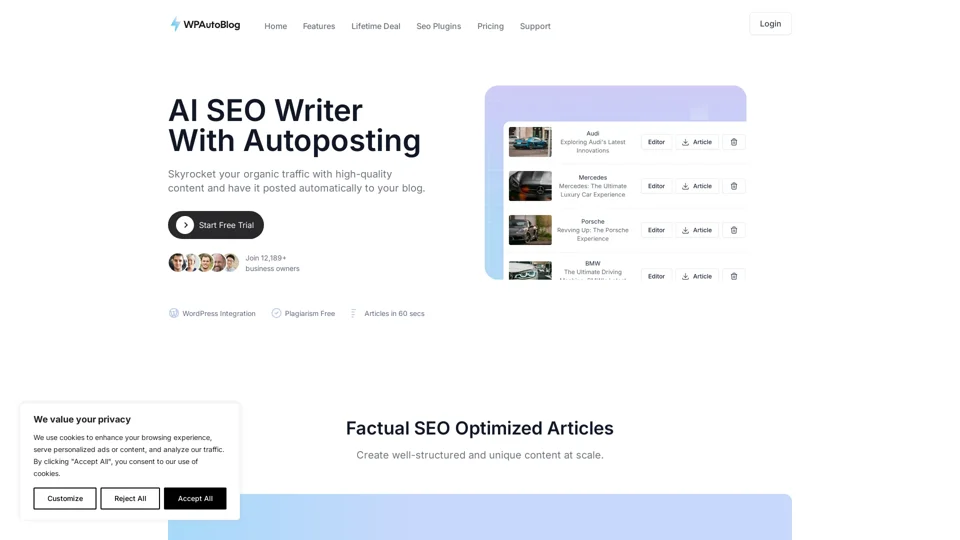 WPAutoBlog.com | AI Article Writer