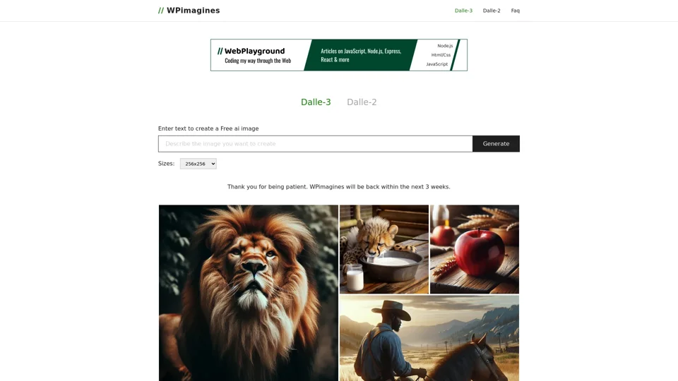 WPimagines AI Image Generator