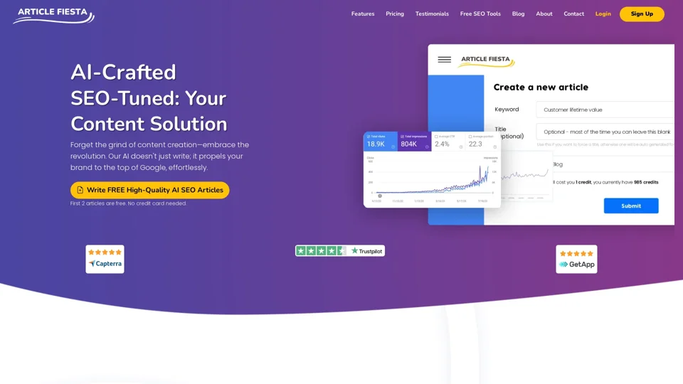 Article Fiesta - AI SEO Content Article Writer- Article Fiesta