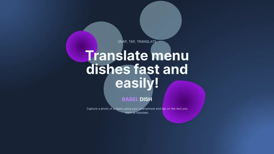 Babel Dish - AI Menu Translation