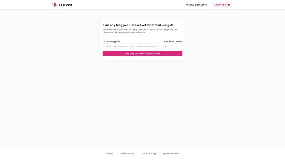 BlogTweet - Turn a blog post into a Twitter thread