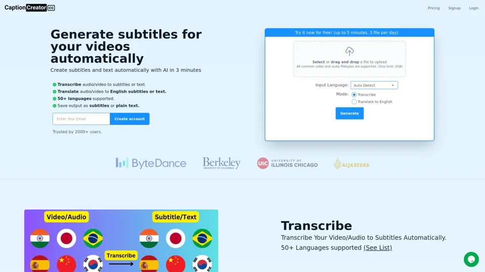 Online AI Subtitle Generator - CaptionCreator