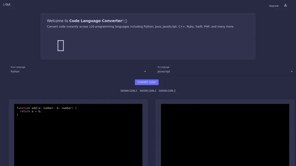 Code Language Converter - AI code converter between 120 programming languages