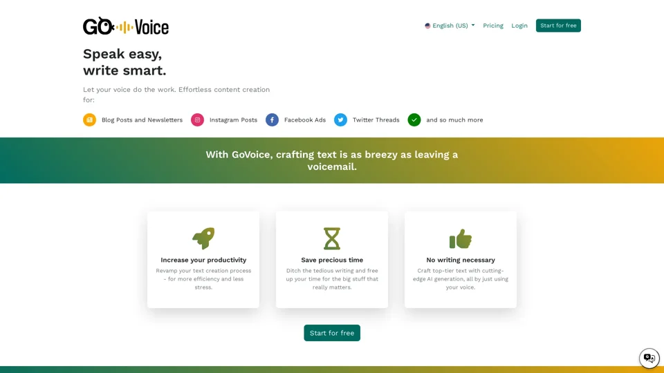 GoVoice - Schweigen ist Silber, Reden ist Gold.