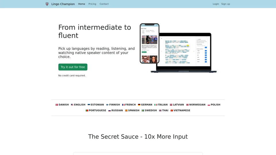 Lingo Champion - learn languages through native speaker content
