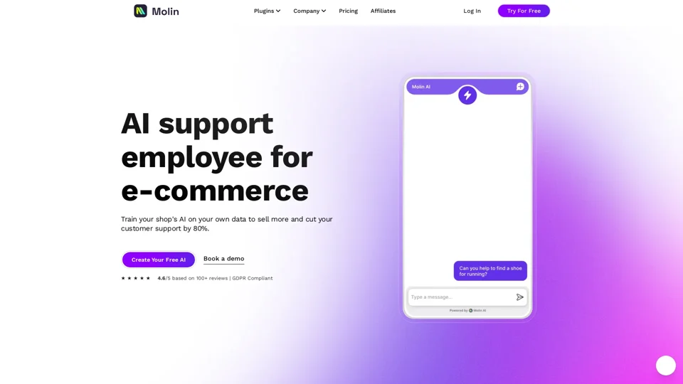 Molin AI — Cut your customer support by 80% with AI