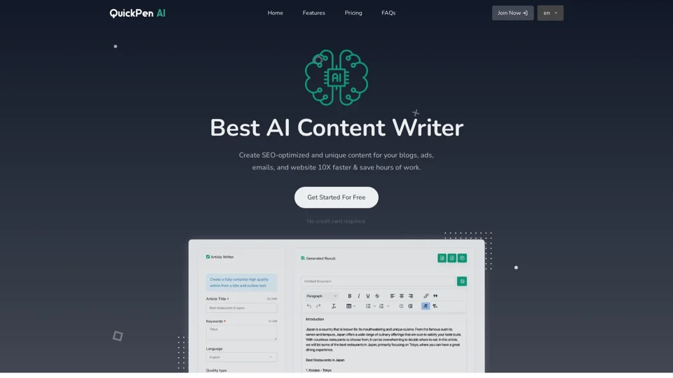 QuickPen AI - AI Content Creation Made Simple by Markora LLC
