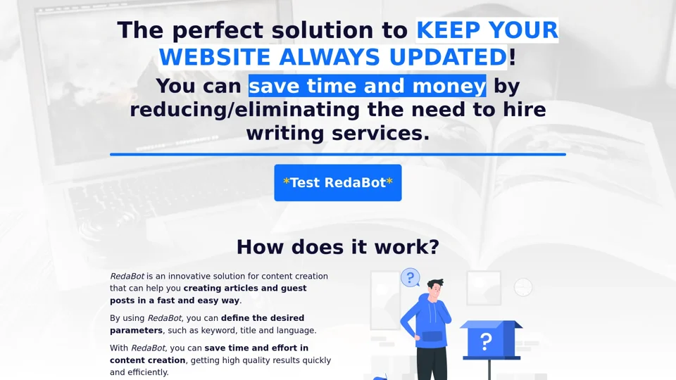 RedaBot - The Virtual Writer that will help you to create content for your website