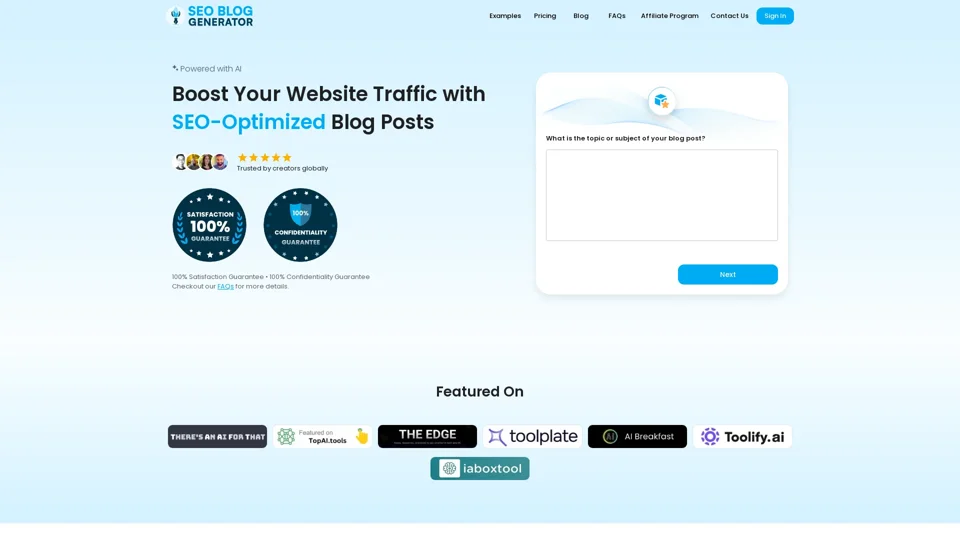 SEO Blog Generator • Boost your website traffic with SEO optimized blog posts