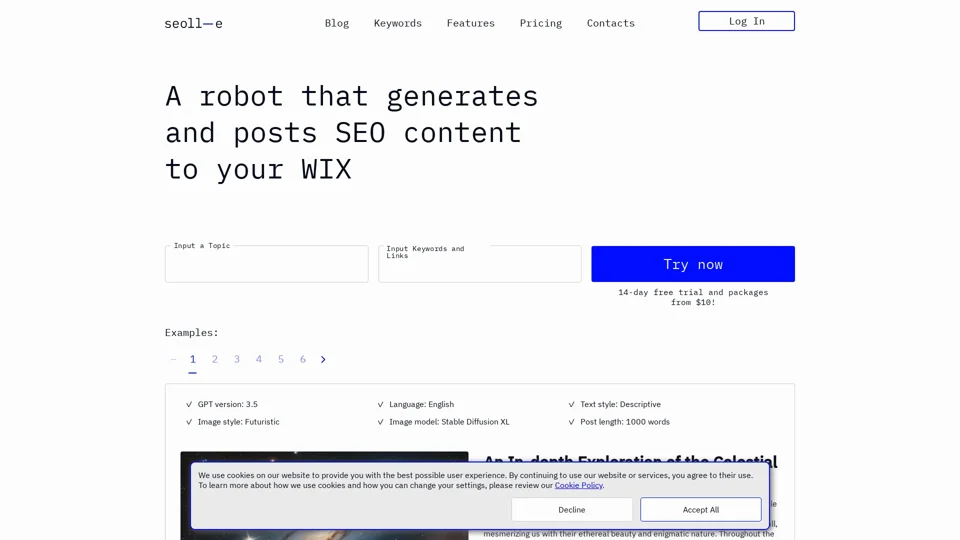 AI writer | Ai text generator | AI SEO web page content writing