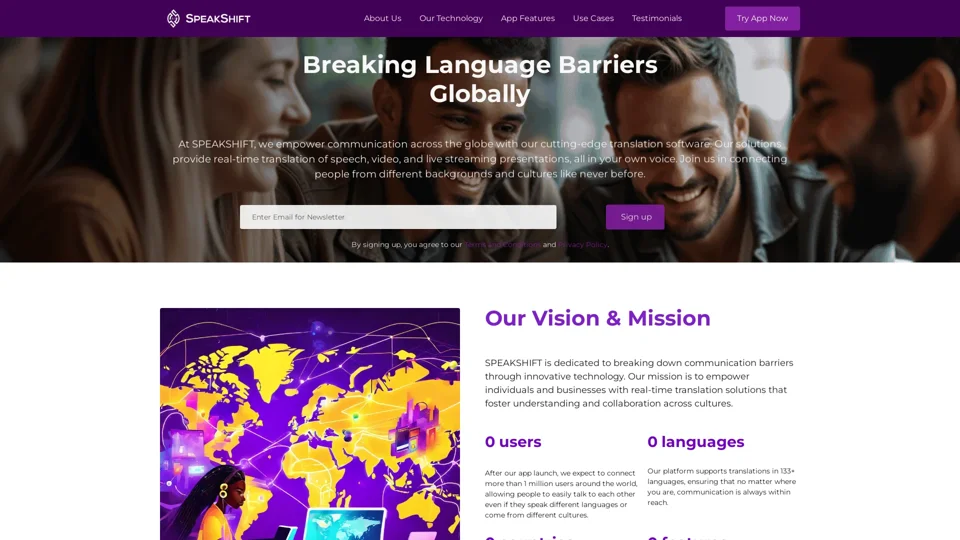 Home - SPEAKSHIFT - Real-Time Language Translation