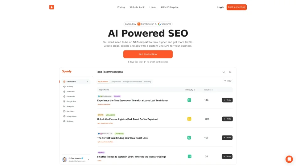 Speedy AI Powered Content Marketing for Your Business