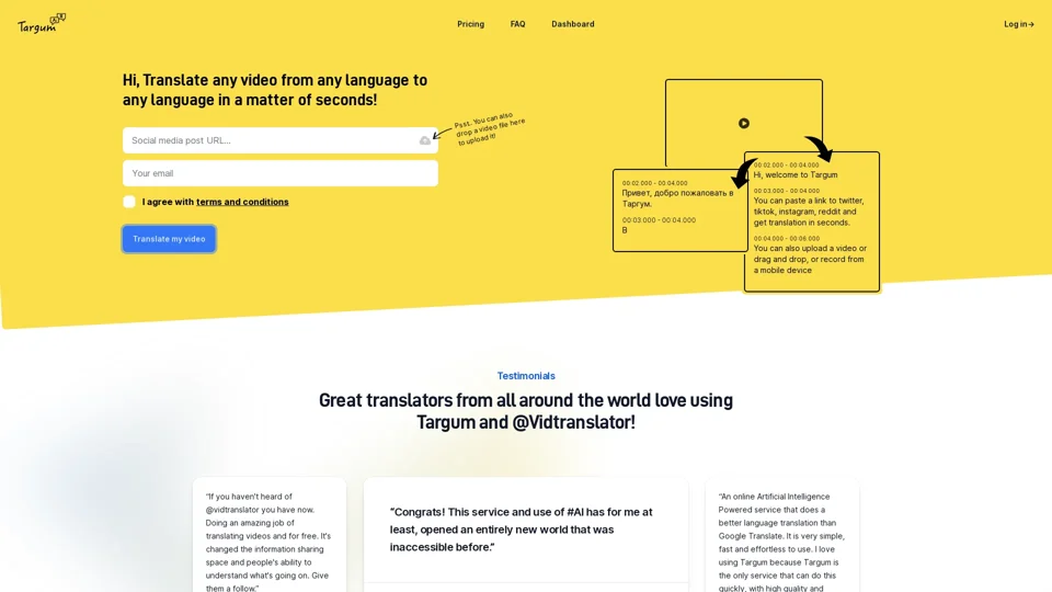 Targum Video - Super Fast AI-Based Video Translation Service