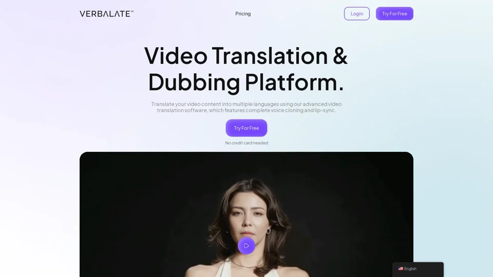 Verbalate™ Video & Audio Translation, Voice Clone & Lip Sync Software