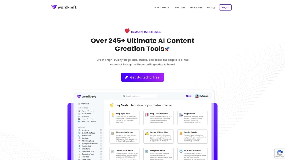 AI Copywriting & Online Content Generator - Wordkraft