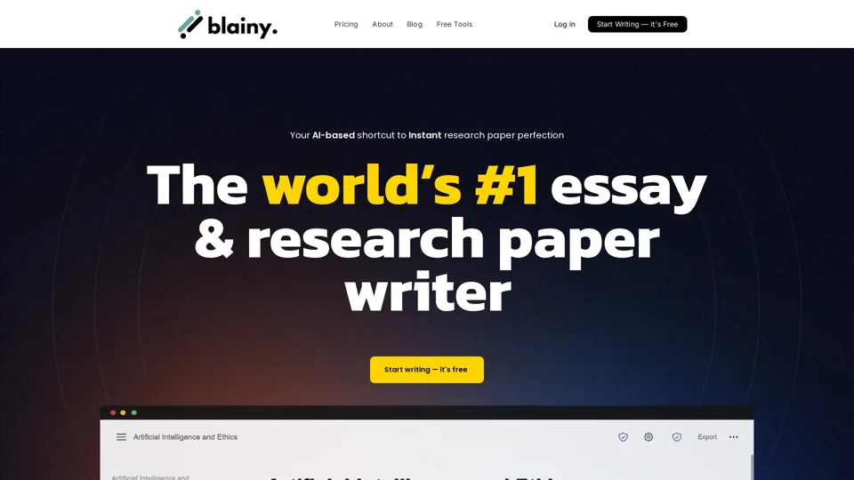 Blainy — The world’s #1 research paper writer