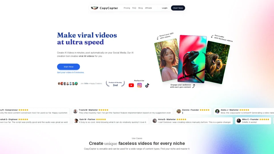 CopyCopter · AI-powered Text-to-Video Generation Tool