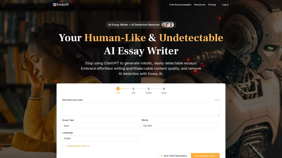 Essay AI: AI Essay Writer - Essay Generator - Avoid AI Detection