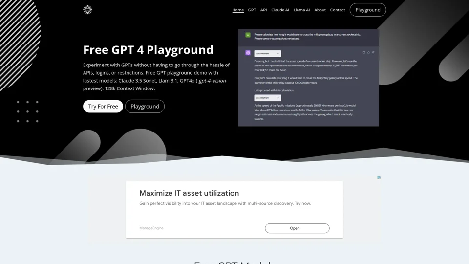 GPT4Free - Free GPT AI & ChatGPT PlayGround