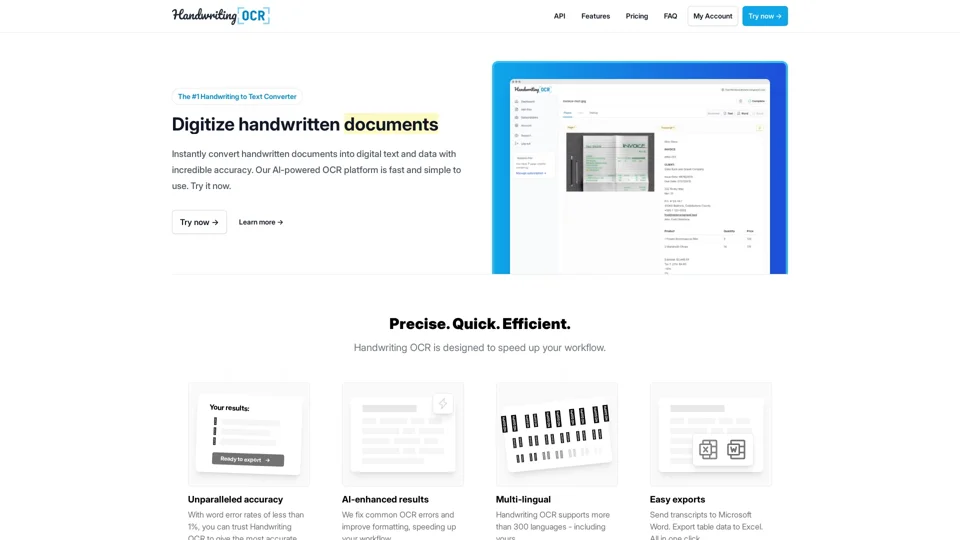 The #1 Handwriting to Text Converter | Handwriting OCR