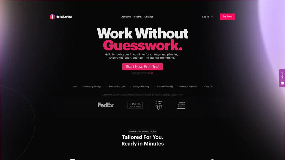 HelloScribe: Your AI AutoPilot for Strategy & Planning