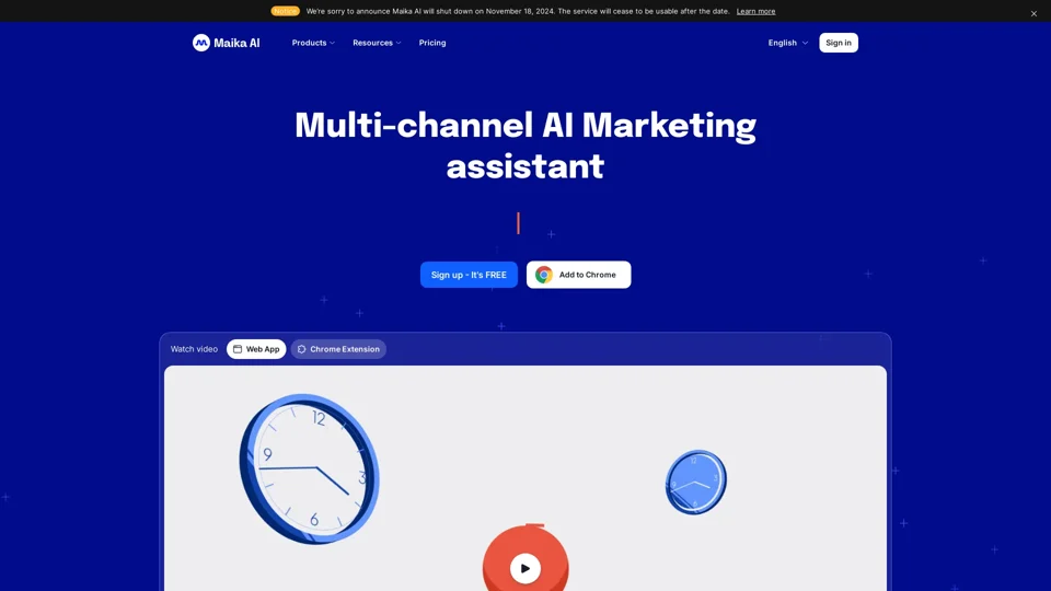Maika AI ⊹ Multi-channel AI Marketing assistant