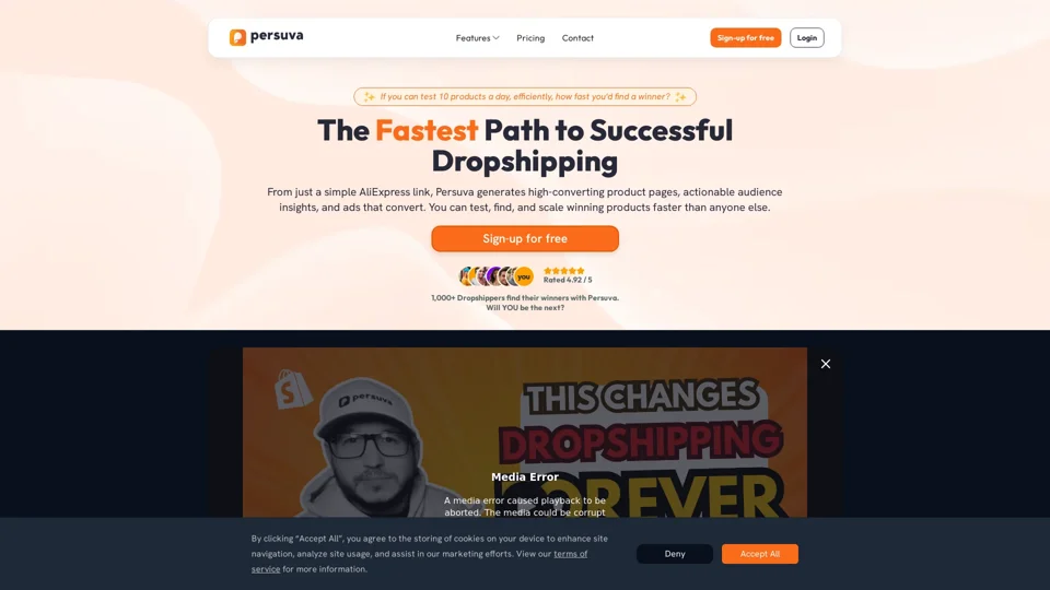 Persuva - The Fastest Way for Dropshippers to Winning Products