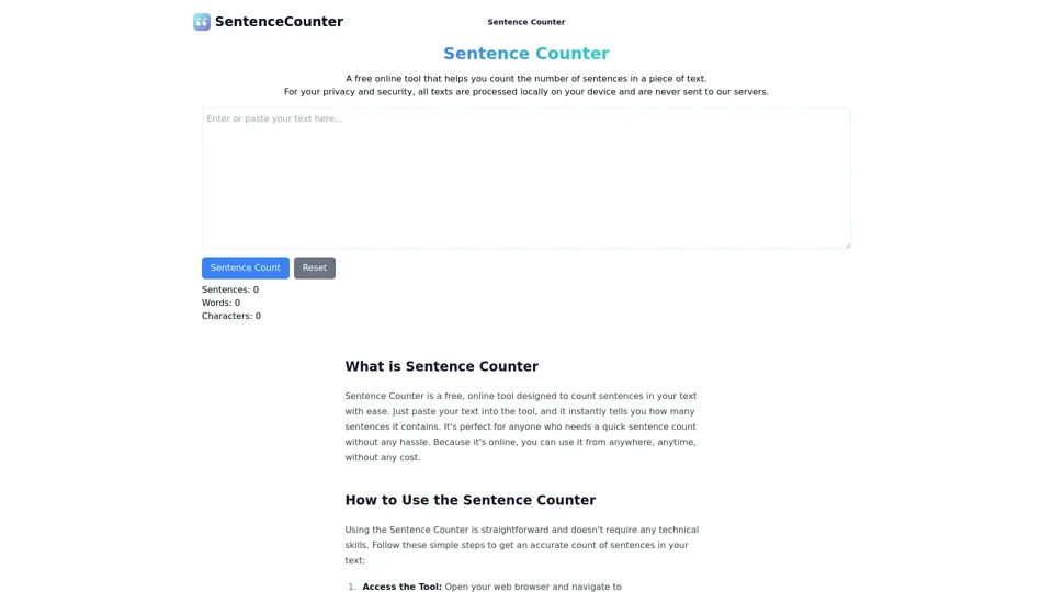 SentenceCounter – Count Precise Number of Sentences in Your Text