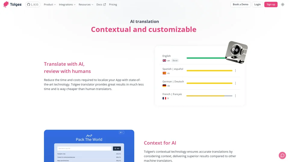 AI translation | Tolgee