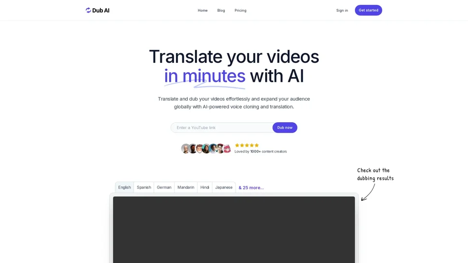 Dub AI - Localize your videos in minutes with AI